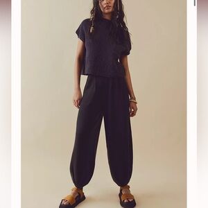 Free people freya sweater set black charcoal combo